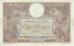 BILLETE DE FRANCIA DE 100 FRANCS DEL AÑO 1918 LUC OLIVIER MERSON (BANKNOTE) - 100 F 1908-1939 ''Luc Olivier Merson''