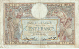 BILLETE DE FRANCIA DE 100 FRANCS DEL AÑO 1934 LUC OLIVIER MERSON (BANKNOTE) - 100 F 1908-1939 ''Luc Olivier Merson''