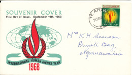 New Zealand FDC 19-9-1968 International Human Rights Year With Cachet - FDC