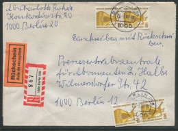 8845) MiNr.: 832 - MehrfF- EinschrBf/Rückschein - Berlinstempel - Cartas & Documentos