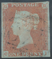 GB QV 1d Redbrown, Unplated (CI) 4 Margins, VFU - Usati