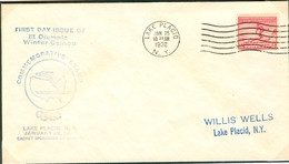 USA FDC 25-1-1932 With Blue Cachet - Hiver 1932: Lake Placid