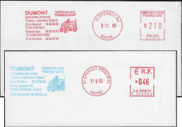 France 1990 Et 2000 En €. 2 EMA  Rouge Et Bicolore (usage éphémère). Dumont, Matériel De Cave, Tracteurs Enjambeurs - Vins & Alcools