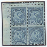 USA Plateblock 5c Discus MNH Plate Number 20870 - Verano 1932: Los Angeles