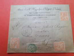 Enveloppe En Chargé De Vertaizon Pour Clermont Ferrand En 1902 - Réf 3223 - 1877-1920: Semi Modern Period