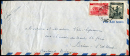 1947 Lp Brief Van MOERBEKE Bas Congo Naar Braine L'Alleud - Gefr. Met 2.50 Fr Nr 241 + 7Fr Nr 244A - Luipaard Léopard - Covers & Documents