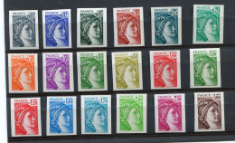 FRANCE N°1962 / 1979 ** NON DENTELES TYPE SABINE - 1971-1980