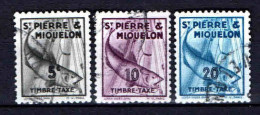 St Pierre Et Miquelon - 1938 - Tb Taxe N° 32/33/35 - Oblit - Used - Used Stamps