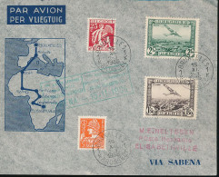 B4 BELGIUM BELGIAN CONGO FIRST FLIGHT FROM BRUSSELS 15.11.1935 TO E/VILLE - Brieven En Documenten