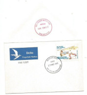 First Flight Delta Flugschule Malbun 27mar1975 Open Cover With 30Jahre Ski-Schule Sepp Ender Delta Airmail C.3 - Automaatzegels [ATM]