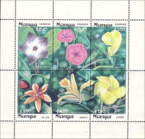 Nicaragua Feuillet Fleurs Flowers Blumen Minisheet MNH ** Neuf SC (A50-177a) - Nicaragua