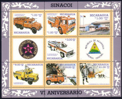 Nicaragua Fireman Firefighter Trucks Camion De Pompier MNH ** Neuf SC (A50-68a) - Nicaragua