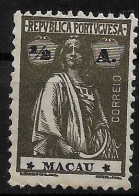 MACAU 1922 CERES 1/2A - 12x11.5 - M NG (NP#72-P06-L2) - Neufs