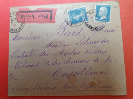 Enveloppe ( Retaillée) De Le Creusot Pour Casablanca Par Avion En 1924  - Réf 3234 - 1921-1960: Modern Period