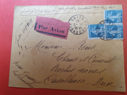 Enveloppe De Courbevoie Pour Casablanca Par Avion En 1924  - Réf 3235 - 1921-1960: Modern Tijdperk