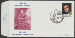 Belgique N° 1836 " Aide Aux Handicapés Mentaux " Sur FDC RODAN P.498 Oblitération Spéciale  6530 Thuin  6/11/1976 - Handicaps