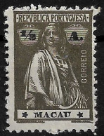 MACAU 1922 CERES 1/2A - 12x11.5 - M NG (NP#72-P06-L3) - Neufs