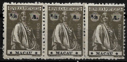 MACAU 1922 CERES 1/2A - 12x11.5 - TRIO M NG (NP#72-P06-L4) - Nuovi