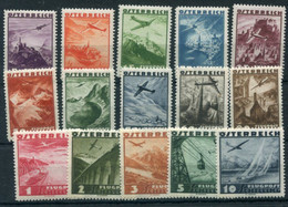 AUSTRIA 1935 Airmail Definitive Set MNH / **.  Michel 598-612 - Neufs