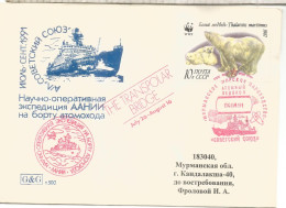 UNION SOVIETICA URSS CC DESDE EL ROMPEHIELOS NUCLEAR SOVETSKIY SOYUZ 1991 ICEBRAKER - Navires & Brise-glace