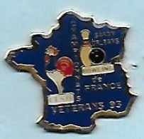 @@ Bowling Coq Sportif Carte De France F.F.S.Q Championnat De France Vétérans 1993 SARAN ORLEANS (2.4x2.4)  @@cs140 - Bowling