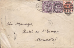 Great Britain Embossed Geprägt BROWN GOULD & Co., LONDON 1894 Cover Brief Hotel De L'Europe BRUXELLES Belgium (4 Scans) - Briefe U. Dokumente