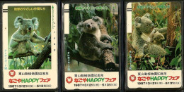 Japan 3V Higashiyama Zoo And Botanical Gardens 50th Anniv., Nagoya, Koala Unuse Mint Cards - Giungla