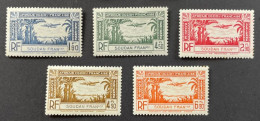 SOUDAN 1940 - NEUF**/MNH - LUXE - Série Complète POSTE AERIENNE PA 1 / 5 - Ungebraucht