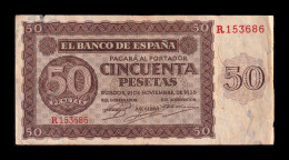 España Spain 50 Pesetas Burgos 1936 Pick 100a Serie R Bc/Mbc F/Vf - 50 Pesetas