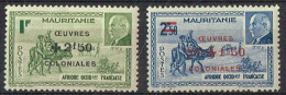 MAUR 16 - MAURITANIE N° 131/132 Neufs* Oeuvres Coloniales - Neufs