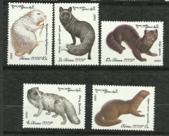 Russie  N° 4706  à 4710   Animaux à Fourrure       Neufs * *      B/TB   Voir Scans Soldé ! ! ! - Wild