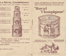 Ancien Livret Publicitaire " Royal Champignon"  11 Recettes à L'intérieur Bon état - Advertising
