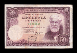 España Spain 50 Pesetas Santiago Rusiñol 1951 Pick 141 Serie C Mbc Vf - 50 Peseten