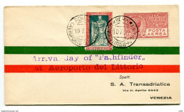 Pathfinder - Roma/Venezia Del 10.7.29 - Busta Ricordo Festeggiamenti - Marcofilía (Aviones)