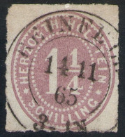 REINFELD 14/11 65 Auf 1 1/4 Shillinge Hellpurpur - Schleswig Holstein Nr. 20 - Pracht - Schleswig-Holstein