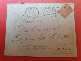 Oblitération Mécanique " Drapeau RF " Sur Enveloppe De Paris Pour Auteuil En 1901 - Réf 3260 - 1877-1920: Periodo Semi Moderno