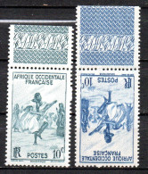 Col41 Colonies AOF Afrique Occidentale N° 24  & 24a Bleu Vert Neuf XX MNH Cote 15,00 € - Unused Stamps