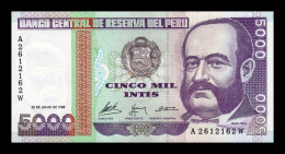 Perú 5000 Intis Miguel Grau 1988 Pick 137 Capicua Sc Unc - Pérou