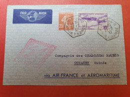 Enveloppe 1er Vol Paris / Conakry Par Aéromaritime En 1937 - Réf 3270 - 1927-1959 Covers & Documents