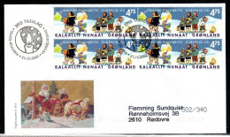 FDC Christmas 4block (gr513) - Lettres & Documents