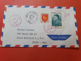 Enveloppe De Paris Pour New York En 1955 - Réf 3277 - 1921-1960: Modern Period