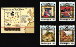 Bahamas 667-670 Und Block 53 Postfrisch Schifffahrt #JH858 - Bahamas (1973-...)