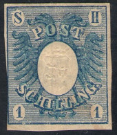 1 Shilling Dunkelblau - Schleswig Holstein Nr. 1 C - Ungebraucht Mit Gummi - Signiert Schlesinger - Pracht - Schleswig-Holstein