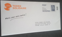 PERF Timbre Bleu : PAP REPONSE MARIANNE L'ENGAGEE..  CCFD - TERRE SOLIDAIRE - Prêts-à-poster:Answer/Marianne L'Engagée