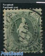 Switzerland 1899 50c, Black Opal-green, Fine Print,Perf.11.75:11.25, Used Stamps - Gebruikt