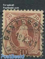 Switzerland 1882 30c, Red-brown, Perf. 11.75:12.25, Contr. 1Y, Used Stamps - Gebruikt