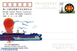 China People’s Republic 1990 Postcard, UN Development Conference, Unused Postal Stationary, History - Transport - Un.. - Cartas & Documentos
