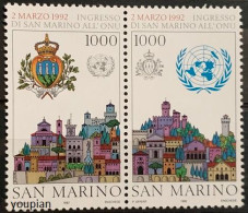 San Marino 1992, San Marino - New Membership Of The United Nations, MNH Stamps Strip - Unused Stamps