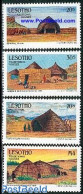 Lesotho 1993 Traditional Houses 4v, Mint NH, Art - Architecture - Lesotho (1966-...)