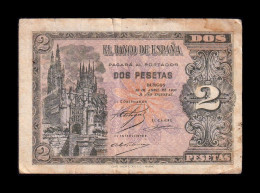 España Spain 2 Pesetas Catedral De Burgos 1938 Pick 109 Serie N Bc F - 1-2 Pesetas